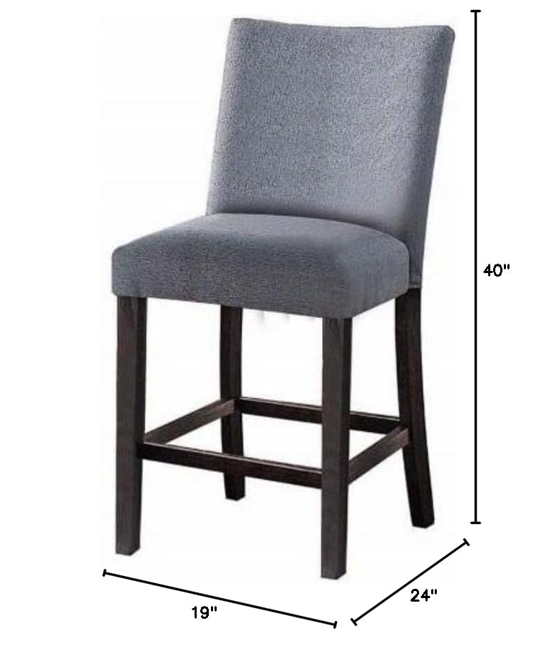 Acme Yelena Counter Height Chair (Set-2) in Fabric & Weathered Espresso