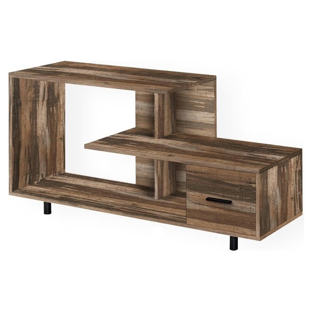 Monarch Specialties I 2611 Tv Stand, 48 Inch, Console, Media Entertainment Center, Storage Drawer, Living Room, Bedroom, Laminate, Brown, Contemporary, Modern