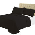 Sheetsnthings Luxury Checkered Quilted Wrinkle Free Microfiber 3 Piece Coverlets Set (Black, Full/Queen)