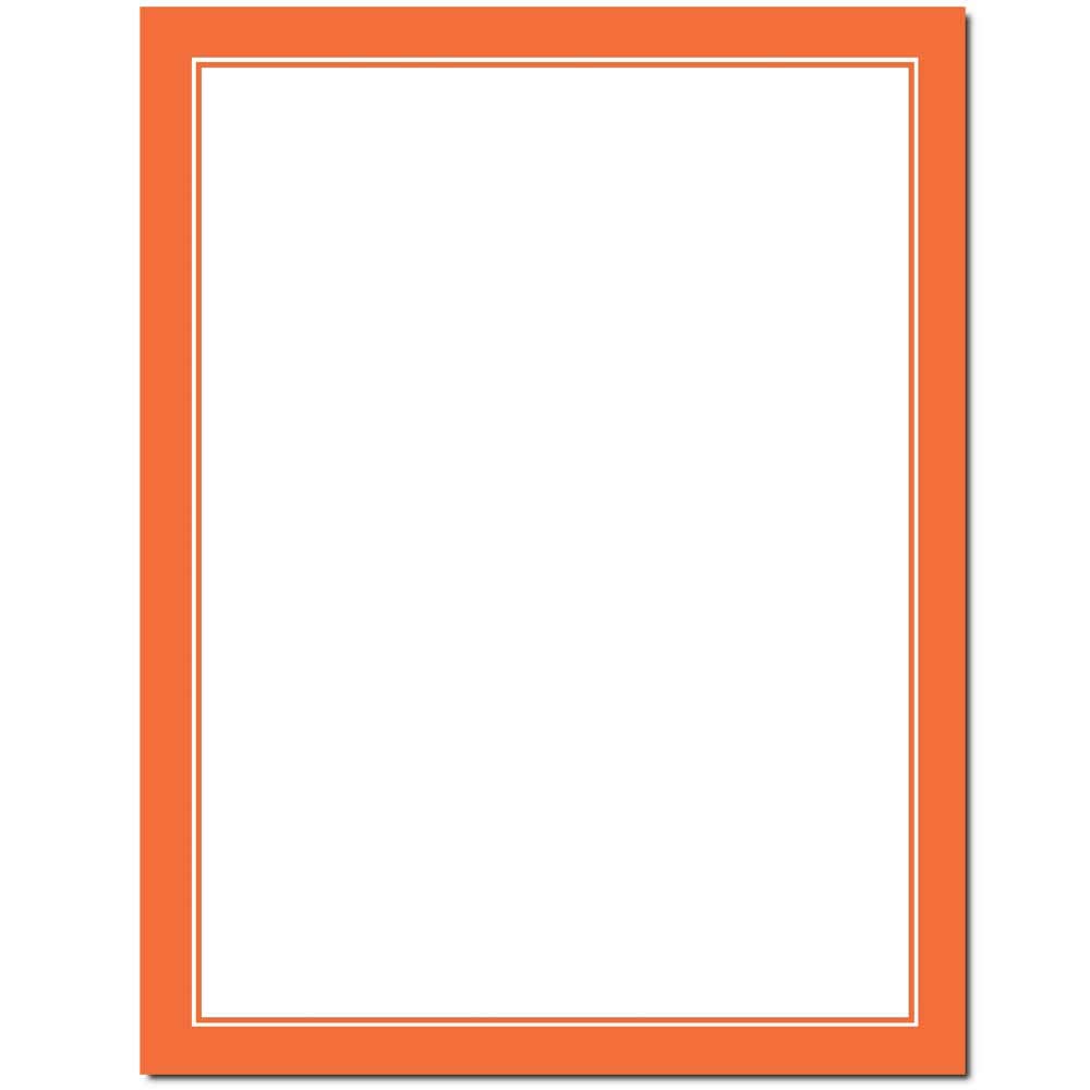 Basic Border Letterhead Laser & Inkjet Printer Paper - Brights (Orange, 100 Pack)