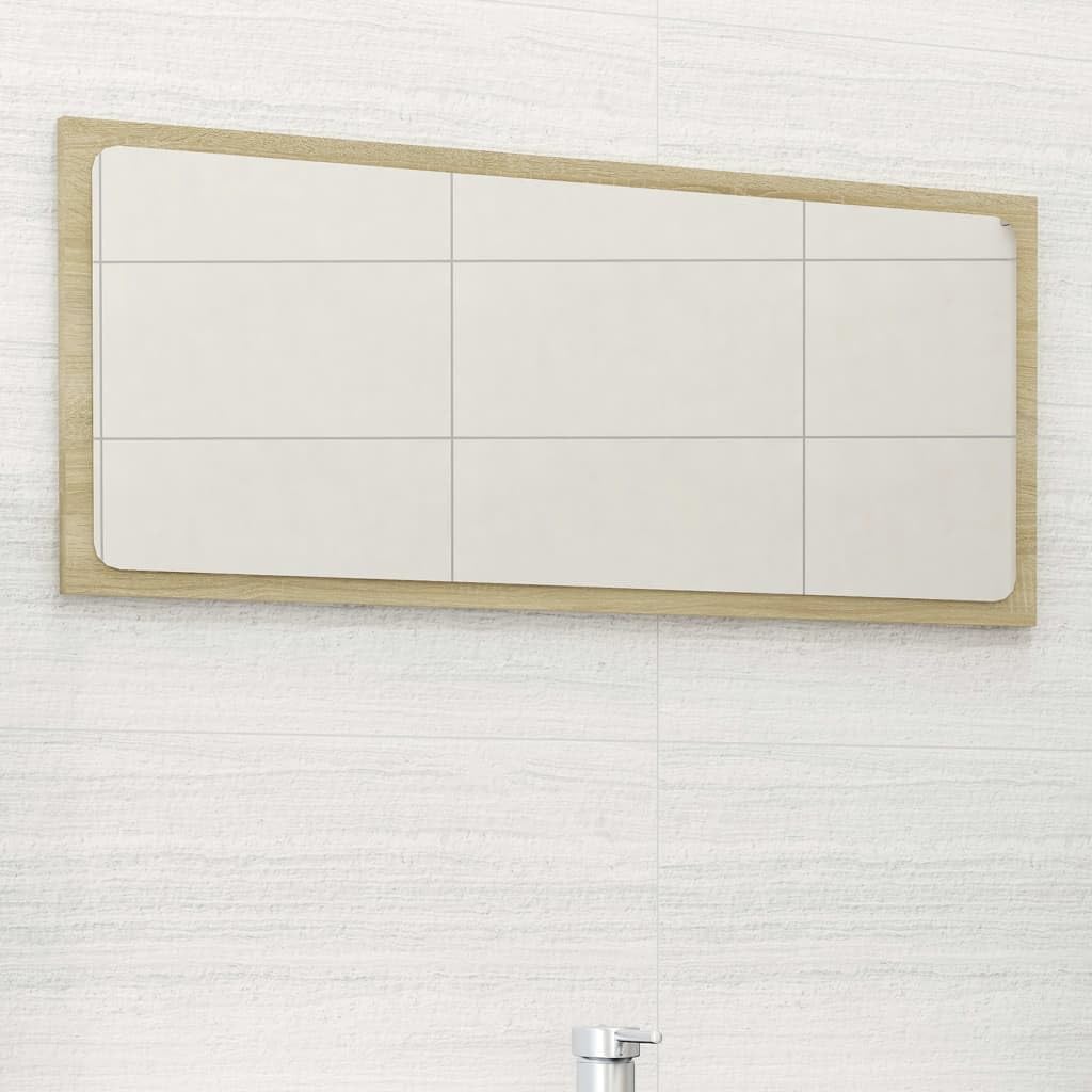 vidaXL Bathroom Mirror Vanity Unit Washroom Wall Furniture Home Decor Interior Hallway Bedroom Laundry Room Dressing 31.5" Sonoma Oak Engineered Wood