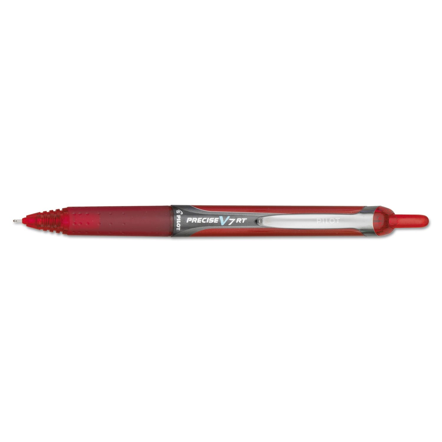 Rollerball Pen, Retractable, Fine Point, Red Barrel/Ink Qty:12