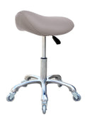 FRNIAMC Professional Saddle Stool with Wheels Ergonomic Swivel Rolling Height Adjustable for Clinic Dentist Beauty Salon Tattoo 