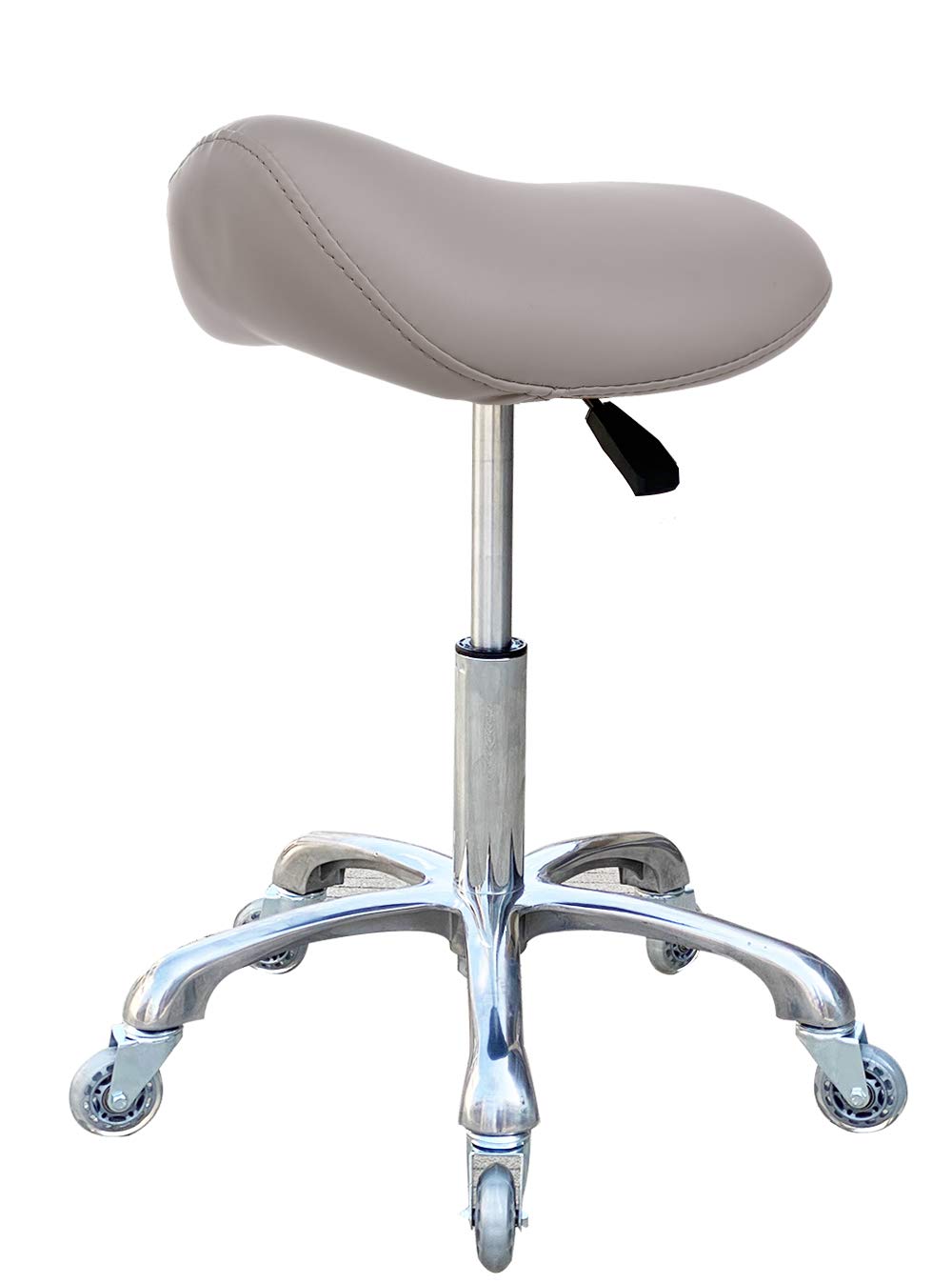 FRNIAMC Professional Saddle Stool with Wheels Ergonomic Swivel Rolling Height Adjustable for Clinic Dentist Beauty Salon Tattoo 