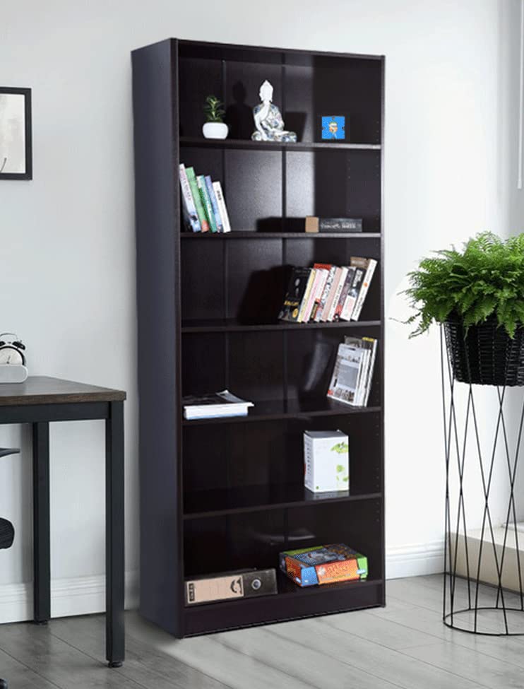 DeckUp Muvo 6Shelf Engineered Wood Book Shelf and Display Unit (Dark Wenge, Matte Finish)
