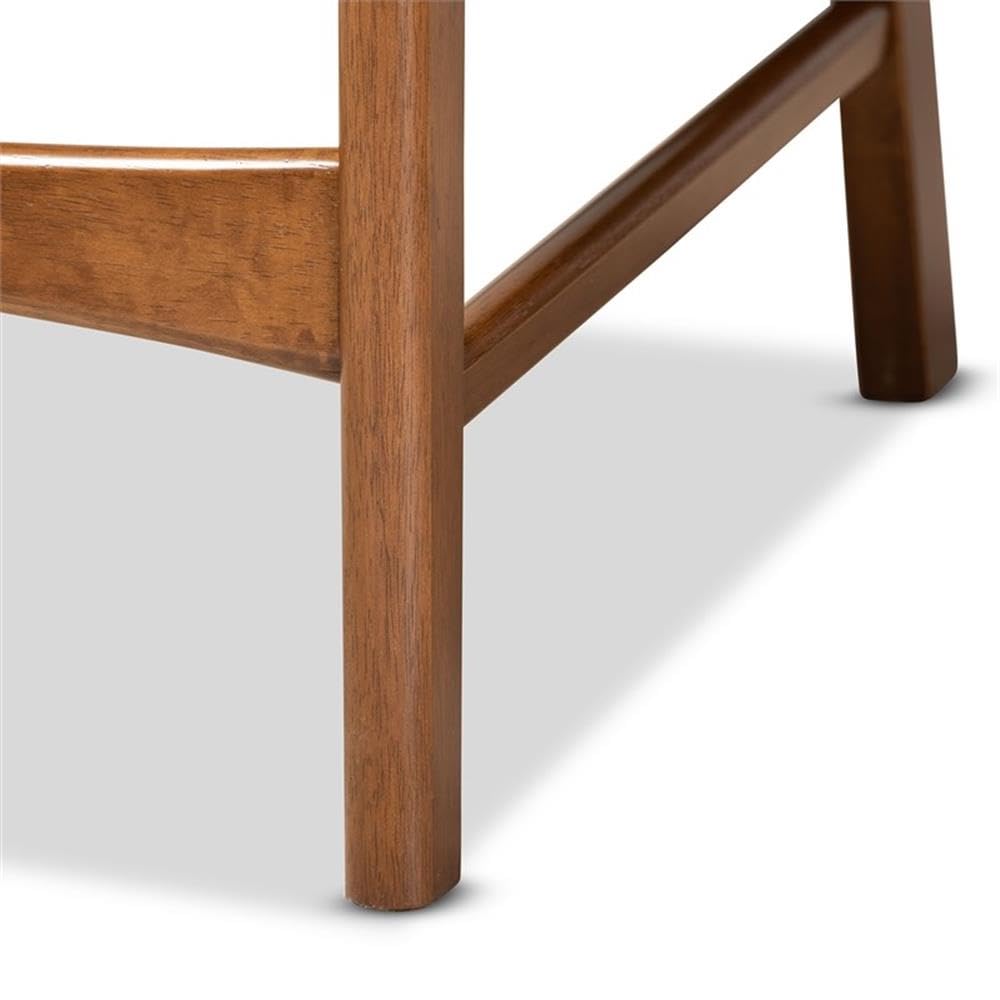 Baxton Studio Katya Mid-Century Modern Grey Fabric Upholstered and Walnut Brown Finished Wood 2-Piece Counter Stool Set