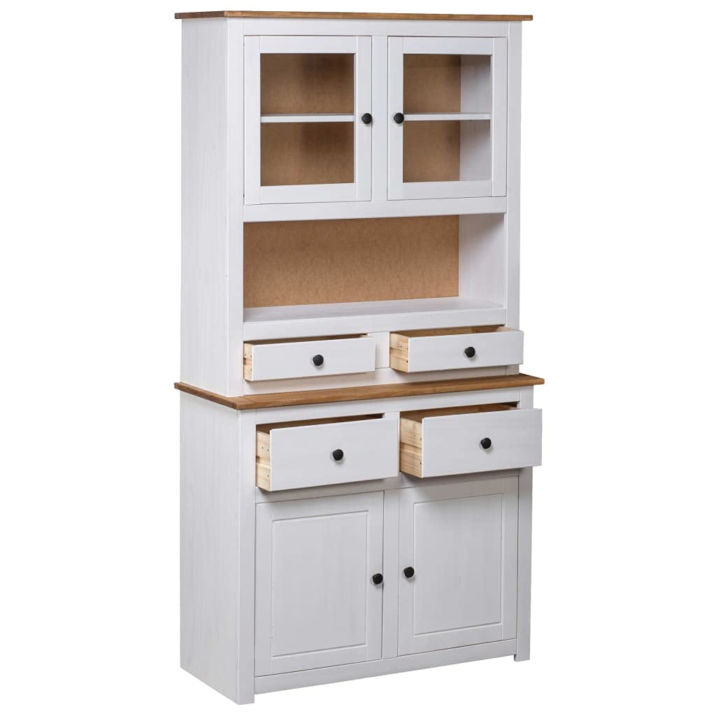 vidaXL Highboard White 93x40.5x180 cm Solid Pine Panama Range