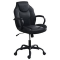 Poundex Office Chair with Padded Armrests, Black