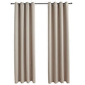 vidaXL Beige Blackout Curtains with Rings - 54"x95" - Made from 100% Polyester - Easy to Install and Machine Washable - Set of 2