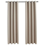vidaXL Beige Blackout Curtains with Rings - 54"x95" - Made from 100% Polyester - Easy to Install and Machine Washable - Set of 2