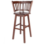 Winsome Fina Swivel Seat Bar Stool, 30In Height, Solid Wood, Walnut Finish
