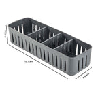 Simplify 2 Pack 4 Compartment Stackable Bin With Adjustable Dividers | Drawer Organizer | Storage Basket | Good For Office | Des