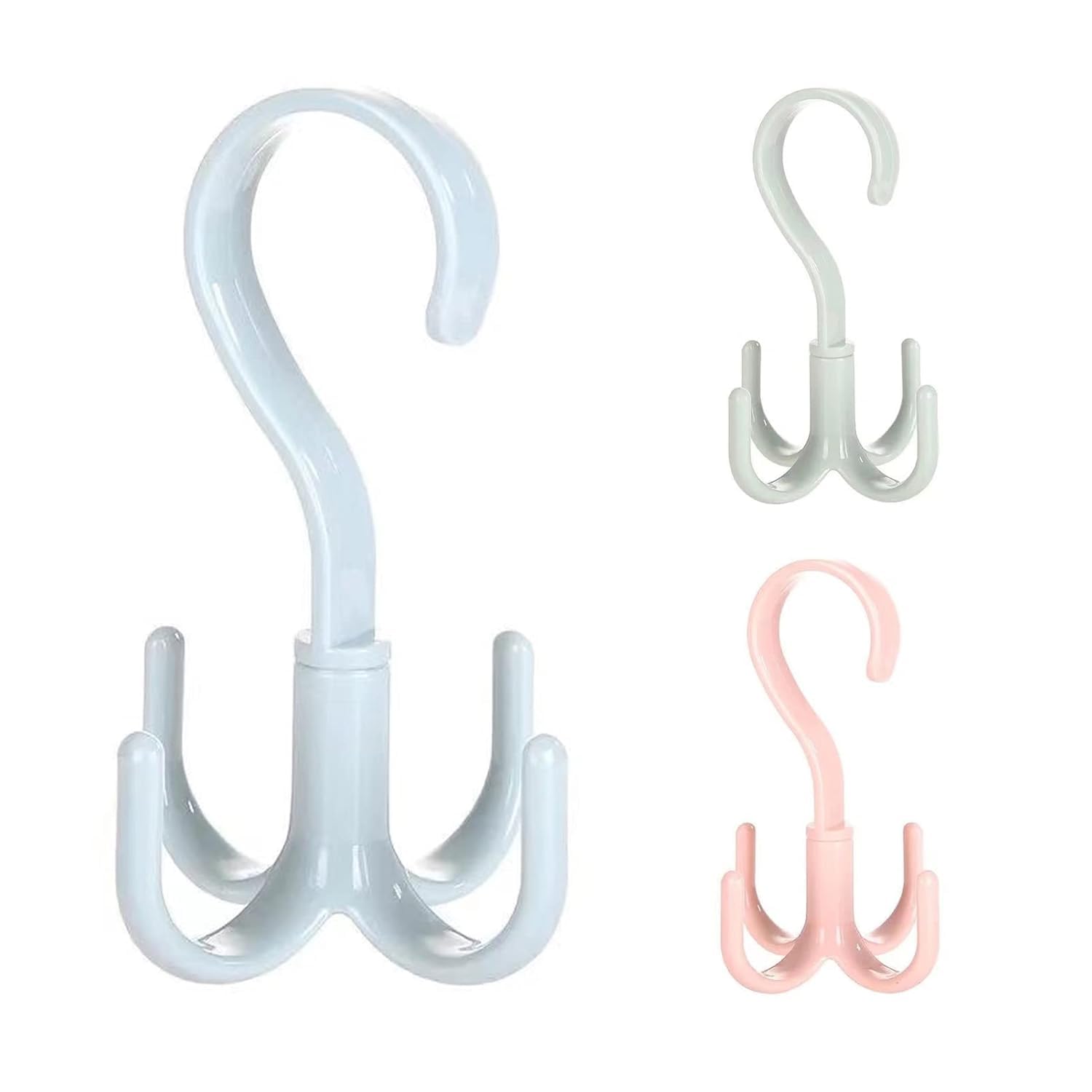 Belt Hanger Scarf Tie Rack Holder Hook For Closet Organizer | SpaceSaving Organizer With 4 Hooks | Ideal For Clothes, Bags & Ac