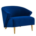 Modway Odyssey Performance Velvet Armchair with Navy Finish EEI-5038-NAV