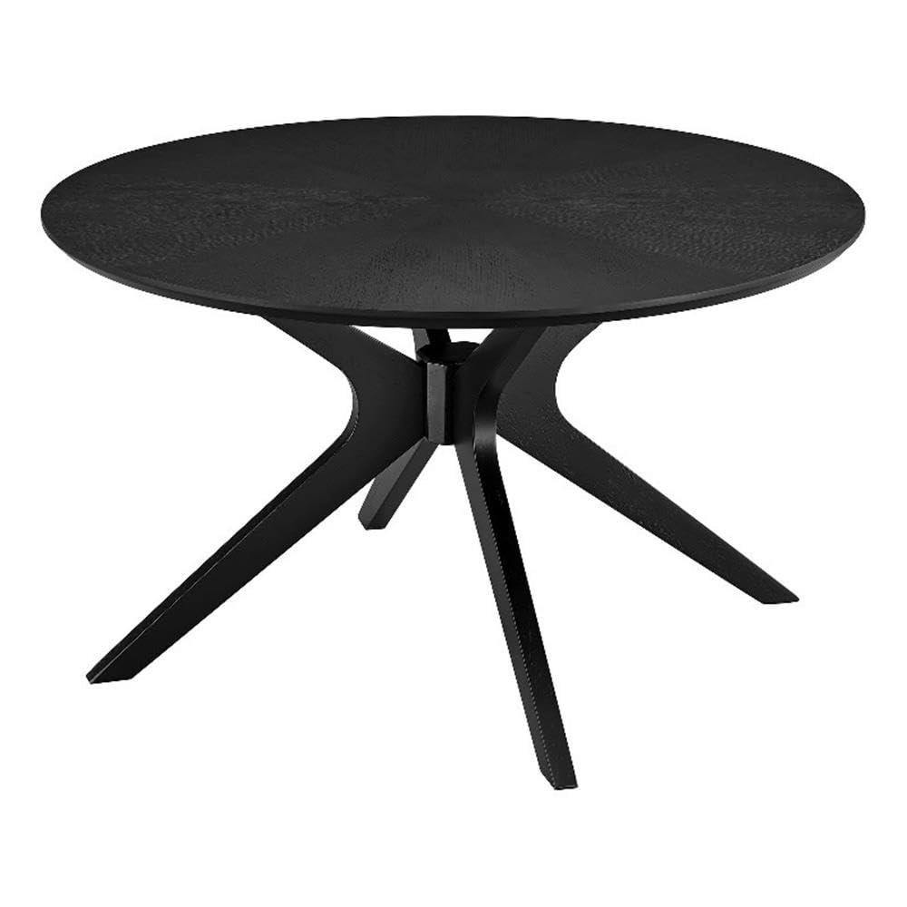 Modway Crossroads Round Wood Coffee Table, Ash Wood Veneer in Black