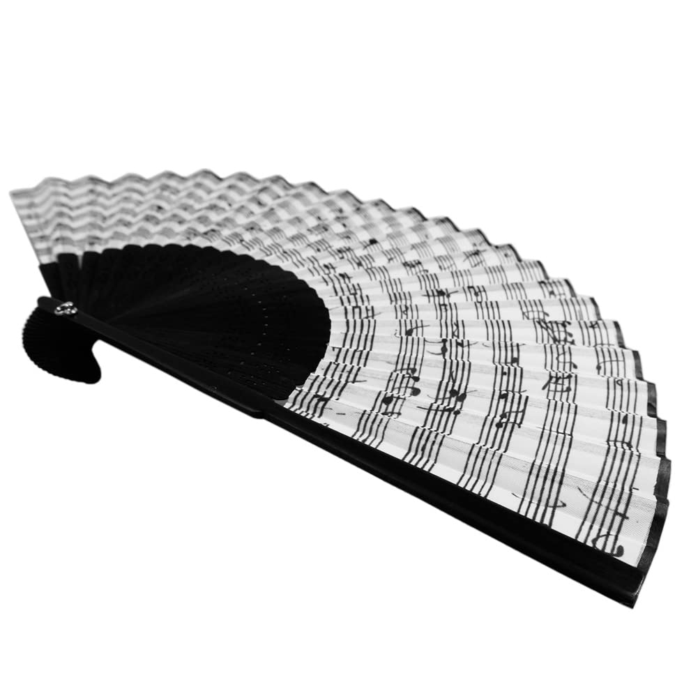 Salutto Hand Fan With Beautiful Fabric Printed Music Score