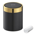 Mini Trash Can with Lid, Desktop Small Trash Can Recycling Bin Cute Metal Garbage Can for Tabletop Countertop Use,Stainless Stee
