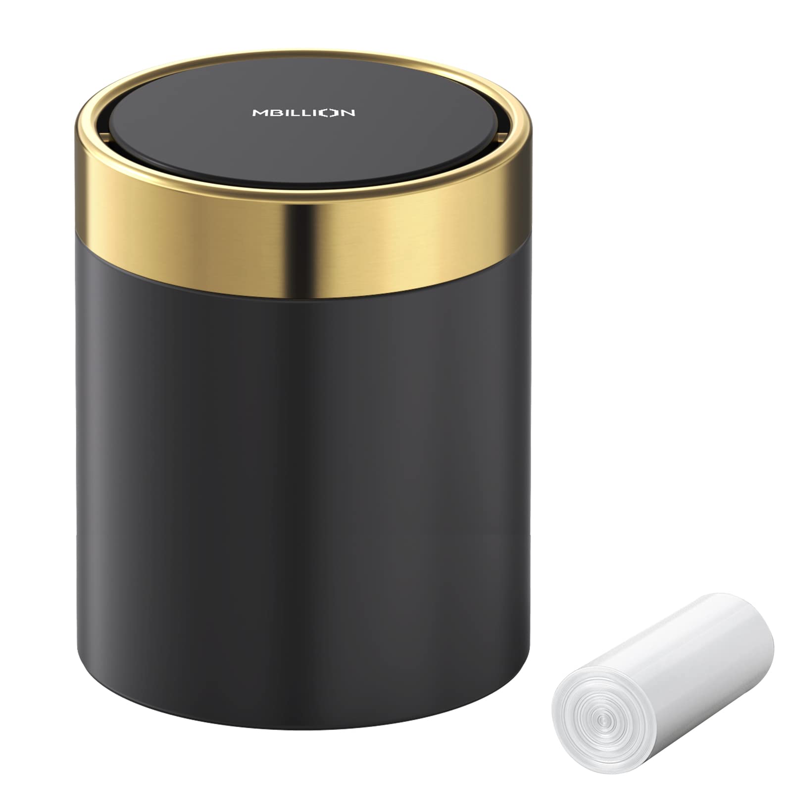 Mini Trash Can with Lid, Desktop Small Trash Can Recycling Bin Cute Metal Garbage Can for Tabletop Countertop Use,Stainless Stee