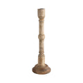 Creative Co-Op Hand-Carved Mango Wood Taper Holder, 16.5'', Natural
