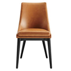 Modway Viscount Mid-Century Modern Faux Leather Upholstered, Dining Chair, Tan