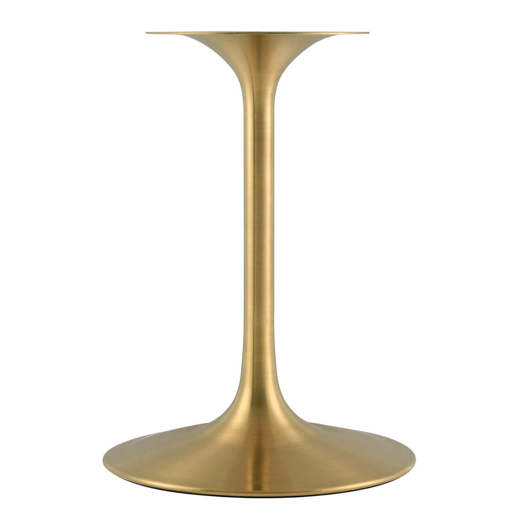 Modway Lippa 28" Mid-Century Modern Dining Table With Round Top In Gold White