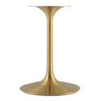 Modway Lippa 28" Mid-Century Modern Dining Table With Round Top In Gold White
