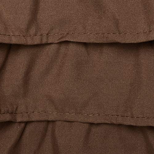 Elegant Comfort Luxurious Premium Quality 1500 Thread Count Wrinkle And Fade Resistant Egyptian Quality Microfiber Multi-Ruffle Bed Skirt - 15Inch Drop, California King, Chocolate Brown