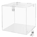 10 Inch Locking Ballot Box Clear Acrylic Square Cube Top Locking See Through Countertop Contests Entry Or Collection Bin By Mark