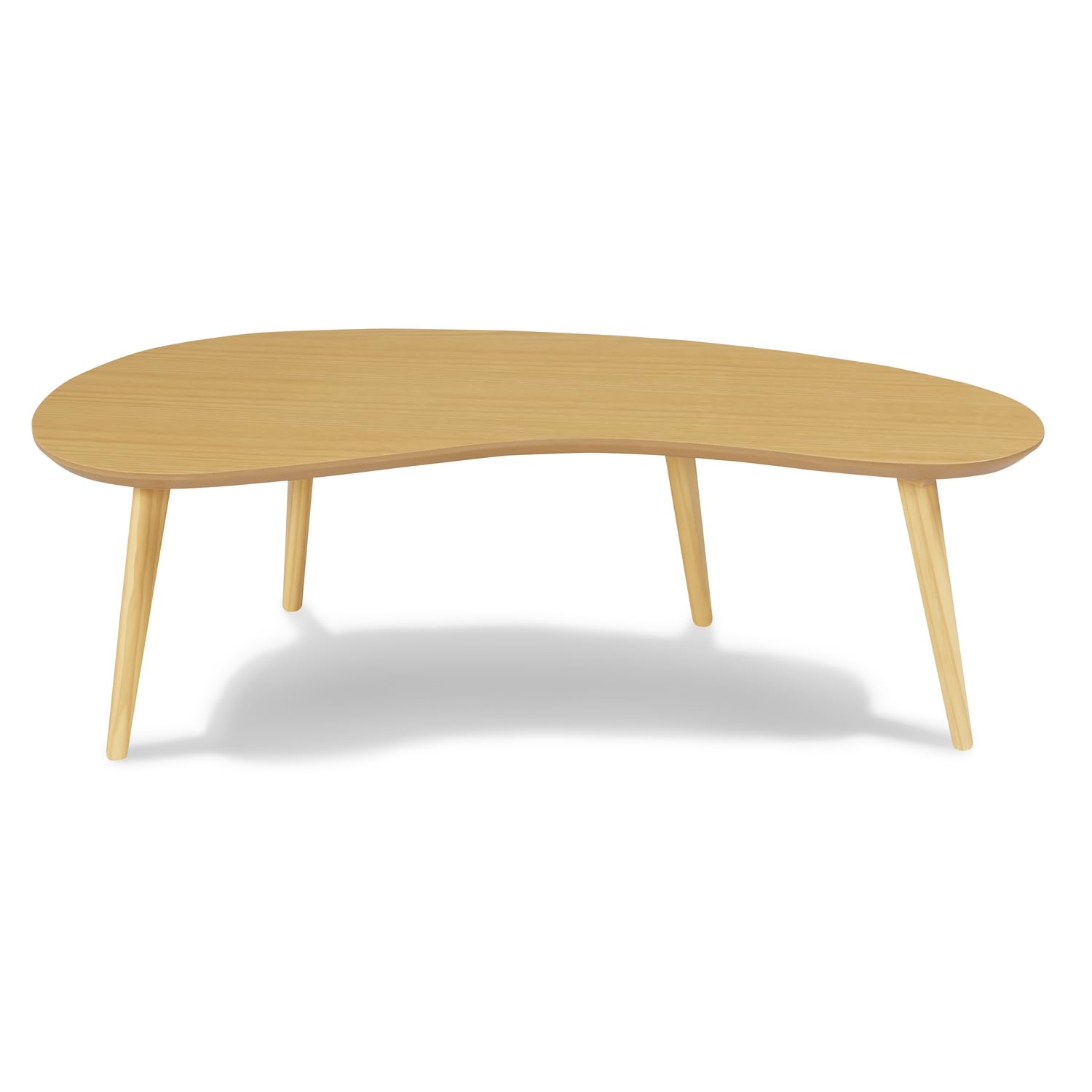 Mid Century Modern Abstract Shaped Coffee Table/Solid Wood/Oak Finish