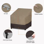 Easy-Going Waterproof Outdoor Lounge Chair Cover, Heavy Duty Patio Couch Cover, Windproof Outdoor Furniture Cover With Air Vent (2 Pack-32Wx37Dx31H Inch, Gray/Dark Gray)