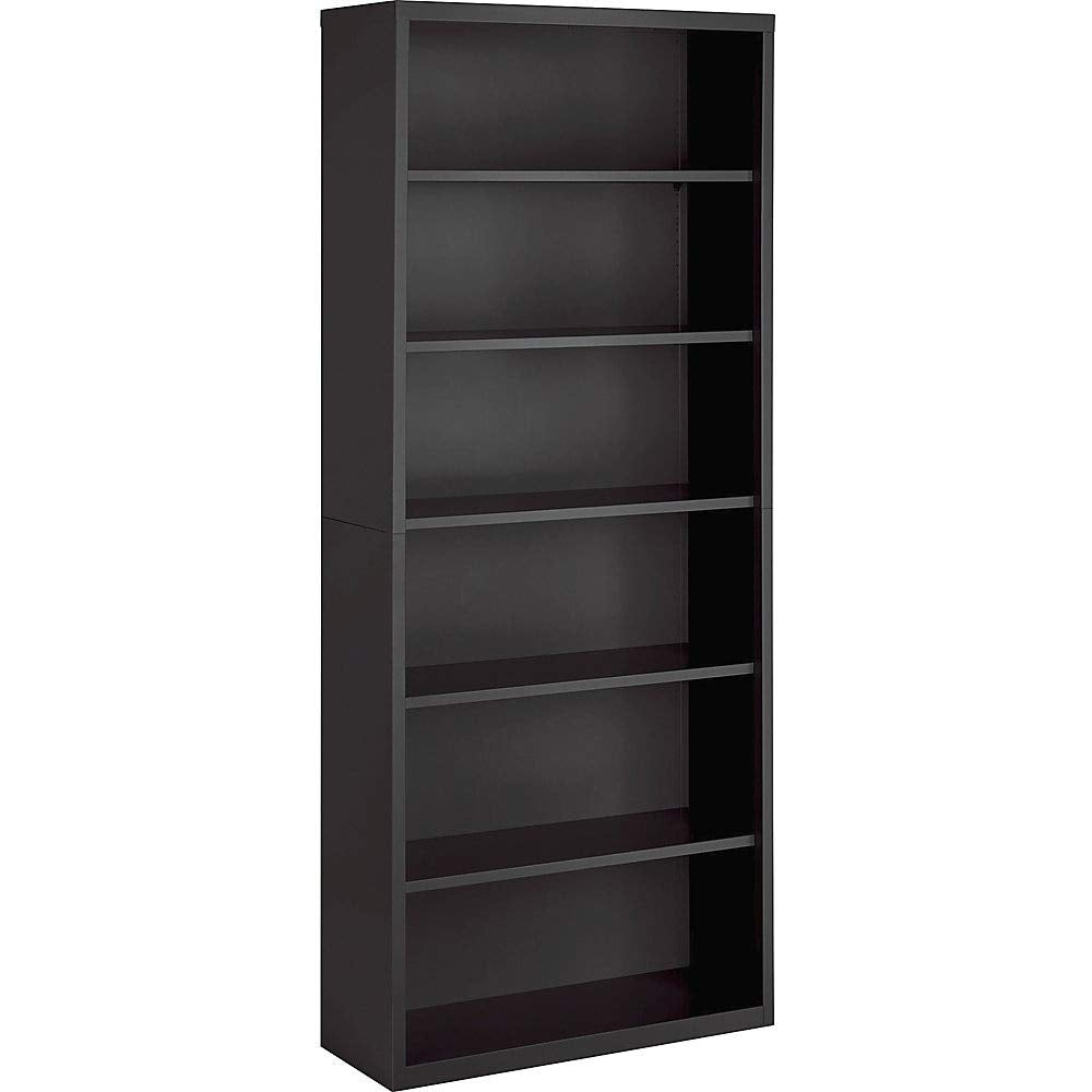 Lorell Fortress Series Charcoal Bookcase, 34.5" X 13" X 82"