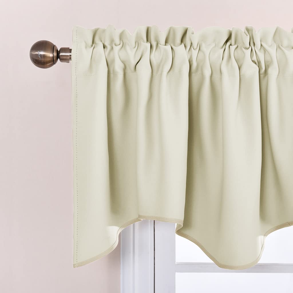 Nicetown Curtain Valances For Kitchen - Thermal Insulated Farmhouse Window Valances Rod Pocket Small Curtain Tiers For Basement/