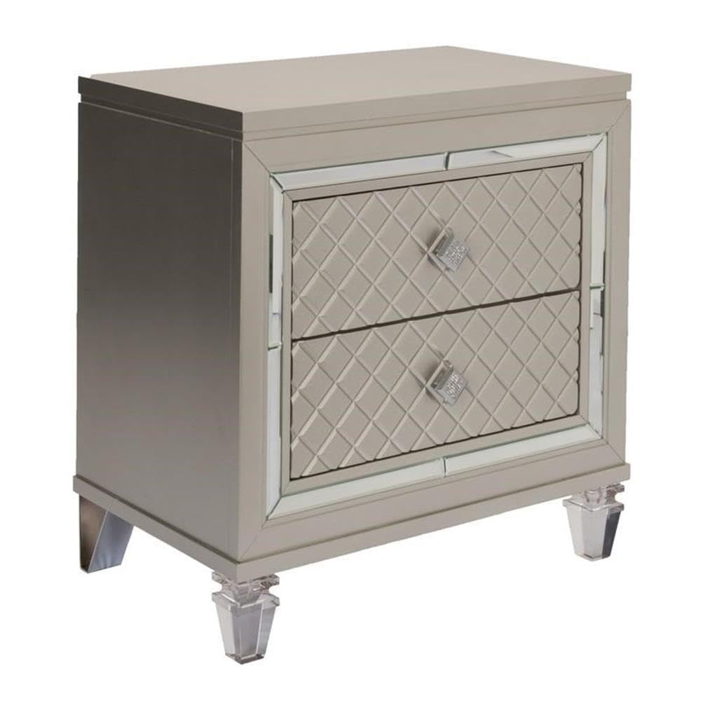 Best Quality Furniture Venetian 3Pc (Eastern King Bed And Vanity Set), Champagne