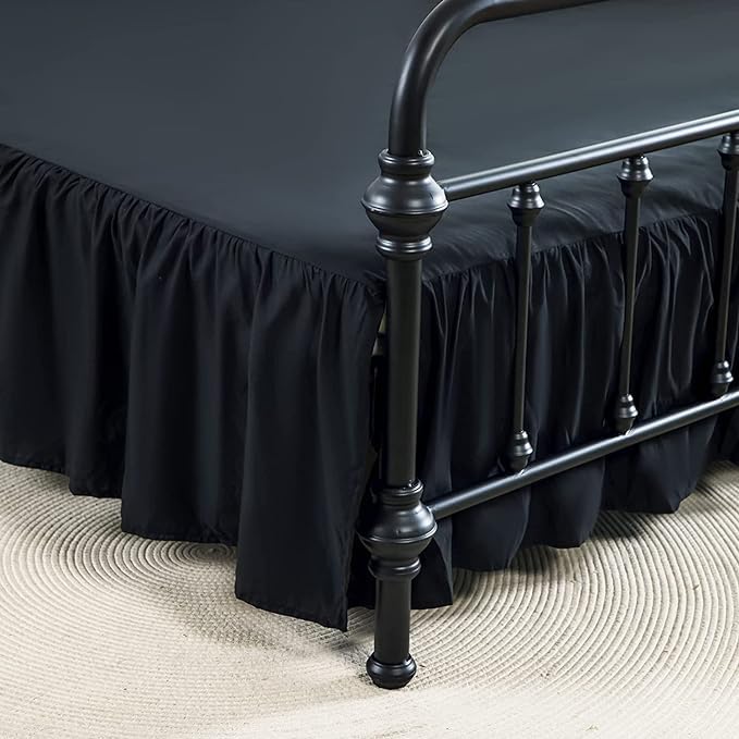 Xuan Dian Bed Skirt Full Size Ruffled Bed Skirts With Split Corners, 14 Inch Drop Dust Ruffle Bed Skirt With Platform, Sage Gree