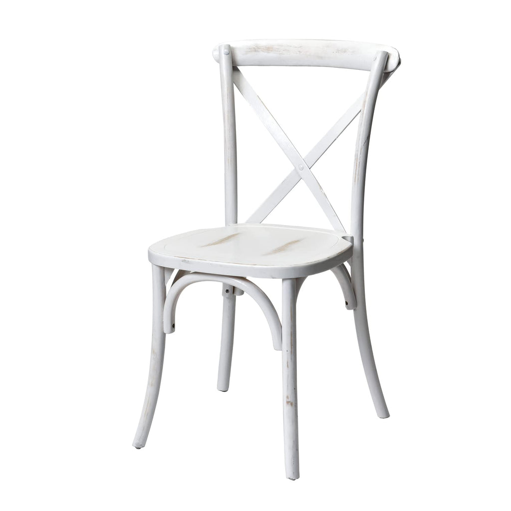 Commercial Seating Products White Wash Crossback Dining Chairs, 1-Pack