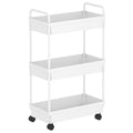 Buzowruil Rolling Storage Cart 3 Tier Organizer Mobile Shelving Unit Storage Rolling Utility Cart with Wheels for Kitchen Bathro