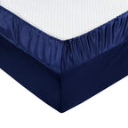 Treely 6 Piece Satin Sheets King Size Silky Smooth Navy Blue Satin Sheet Set With Deep Pocket, Satin Fitted Sheet, Flat Sheet, 4