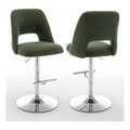Best Quality Furniture Bs250-Bs257 Bar Stools, Set Of 2, Green/Silver