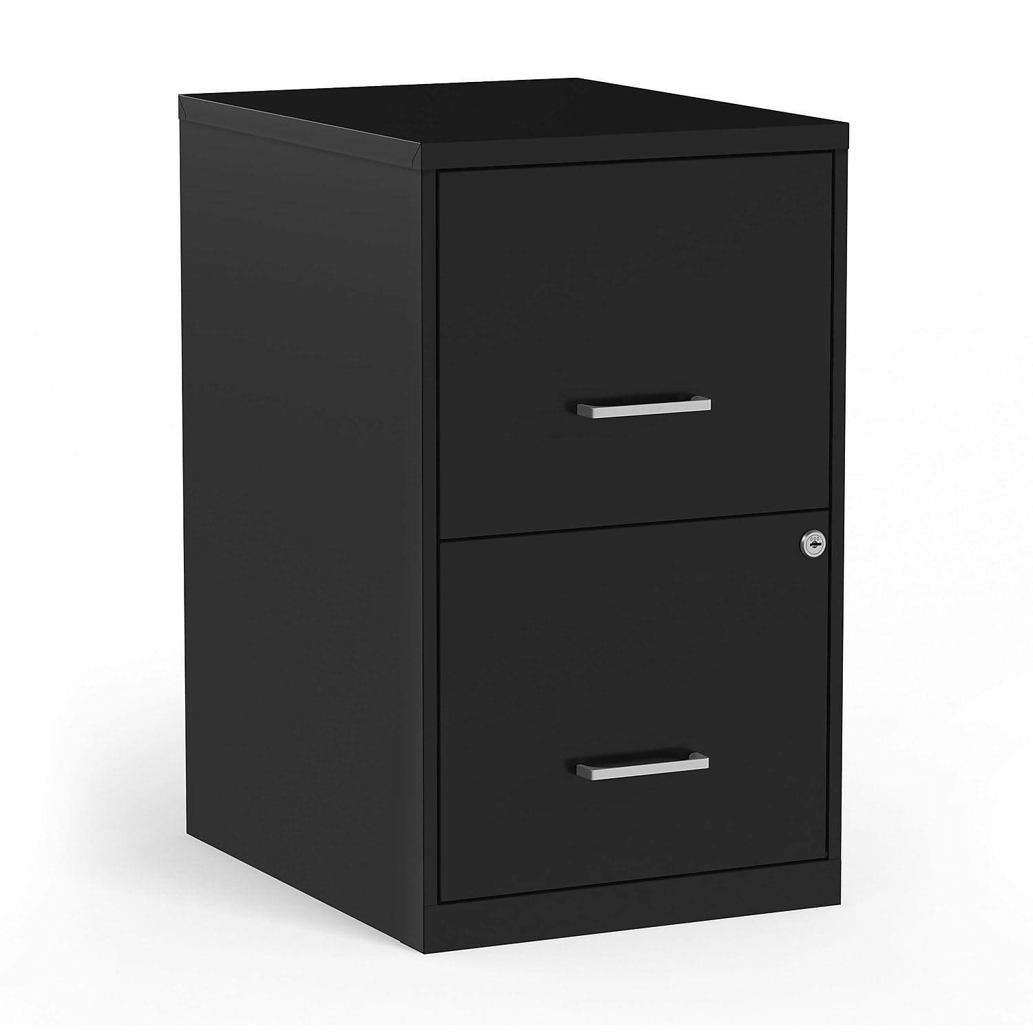STAPLES 2-Drawer Vertical File Cabinet, Letter Size Documents, Lockable, 18.9 D x 14.3 W x 24.1 H, Black