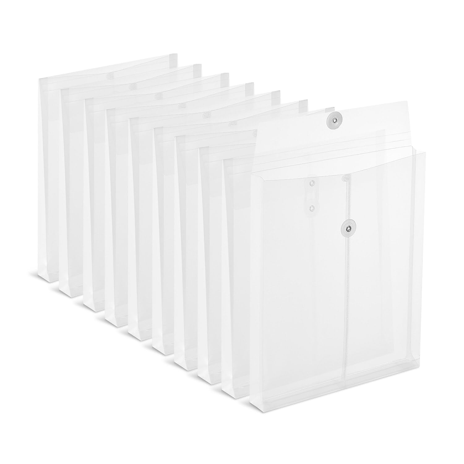 Staples Poly Envelopes W/Top Opening, Letter, Clear, 10/Pack