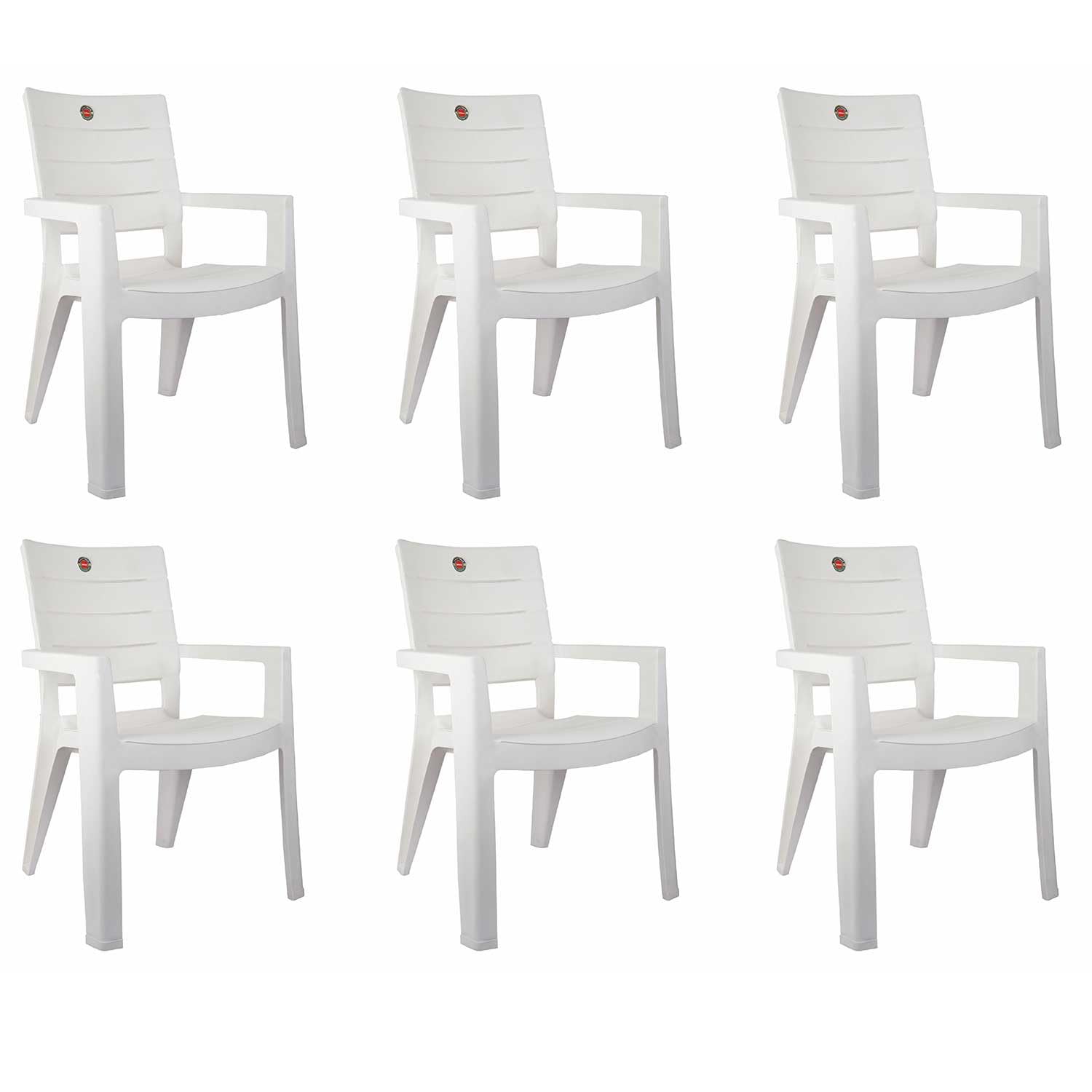 Cello Jordan Plastic High Back Armchair, Set Of 4(White)