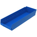 Akro-Mils 30184 Plastic Nesting Shelf Bin Box, (24-Inch X 8-Inch X 4-Inch), Blue, (6-Pack)