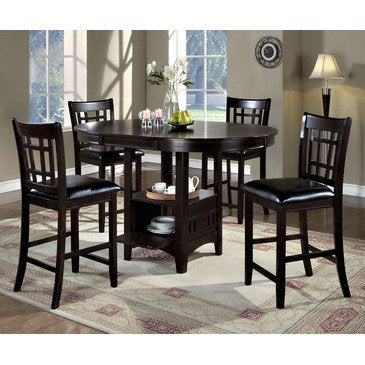 Lavon Upholstered Counter Height Stools Black And Espresso (Set Of 2)