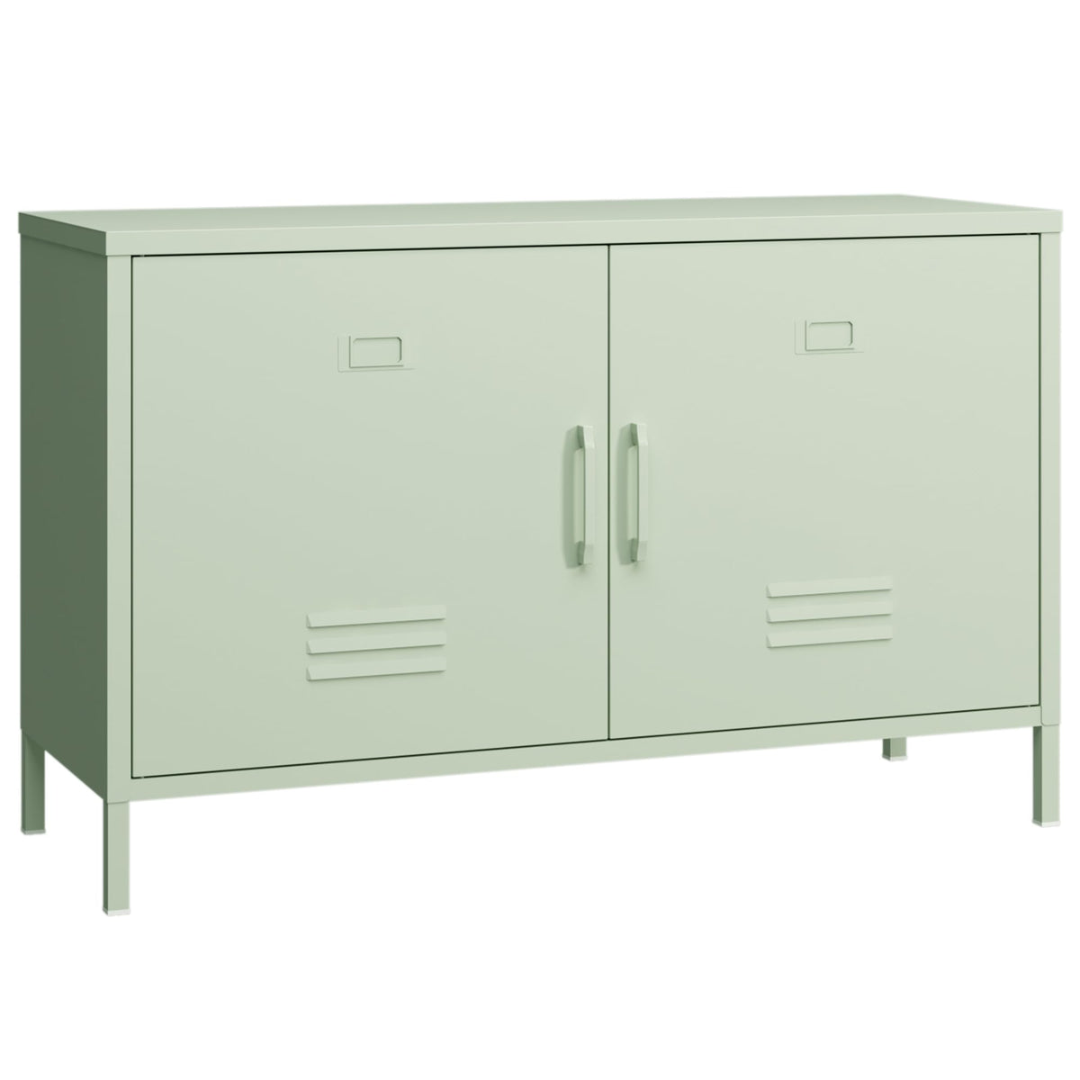 Elitehouse 2 Door Steel Accent Cabinet,Green Metal Storage Cabinet with Adjustable Shelf,2Tier Office Cabinet,Multipurpose Meta