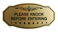 Signs Bylita Victorian Please Knock Before Entering Sign (Brushed Gold) - Small