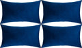 Artaimee Navy Blue Throw Pillow Covers 12X20 Set Of 4 Velvet Sofa Bed Couch Cushion Decorative Case