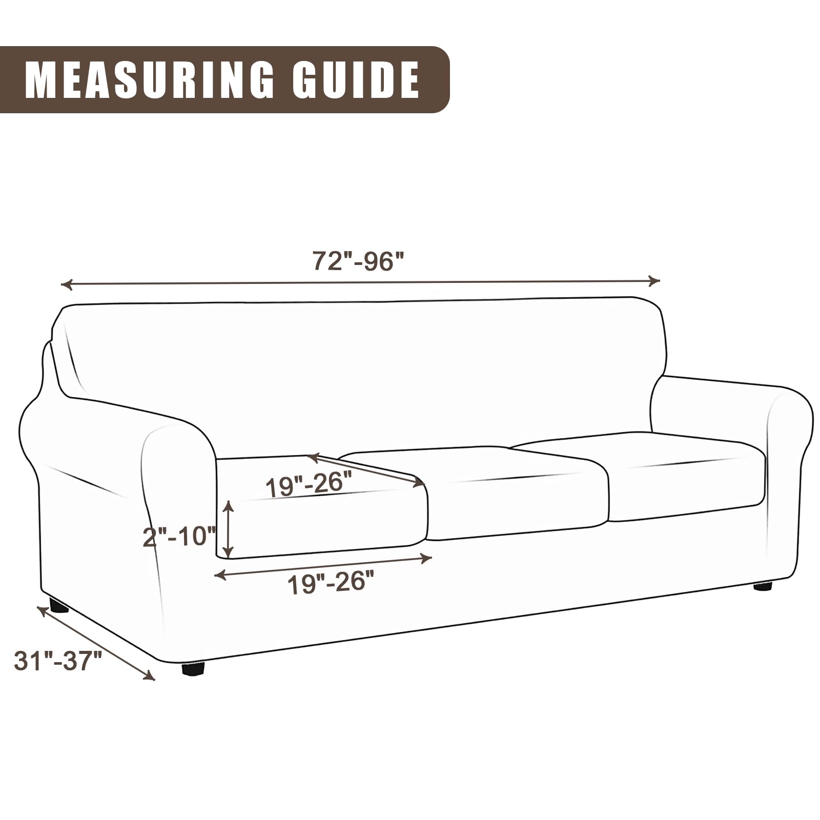 Searchi Stretch Sofa Cover Printed Couch Cover, Floral Pattern 4 Pieces Sofa Slipcover With 3 Separate Cushion Cover, Washable Furniture Protector For Living Room(Sofa, Maple Leaf Pattern)