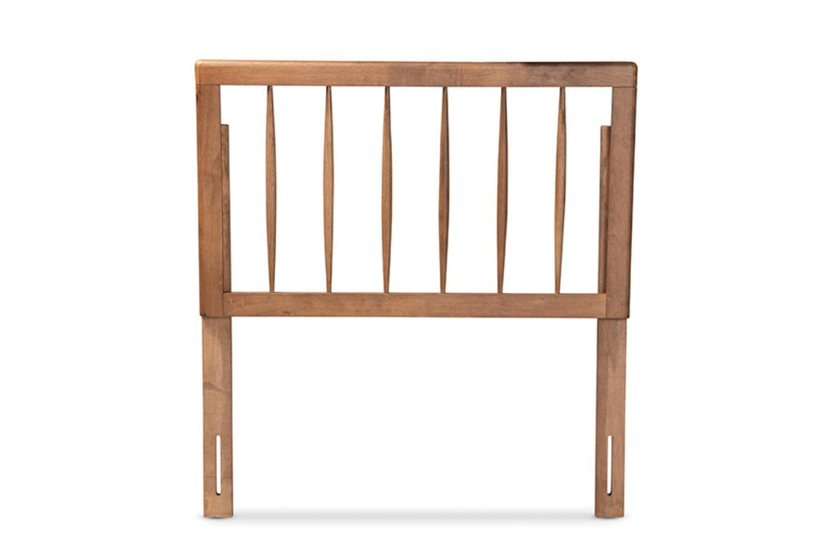 Baxton Studio Valin Modern and Contemporary Ash Walnut Finished Wood Twin Size Headboard