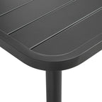 vidaXL Steel Patio Table - Resilient Outdoor Dining Table with Slatted Design in Dark Gray, Large Size (59.1"x35.4"x28.3"), Weather and Rust Resistant, Easy to Assemble