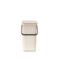Brabantia Sort & Go Recycle Bin 4.2 Gallon/16L (Soft Beige), SpaceEfficient Recycle Container with Handle, Kitchen Garbage Can 